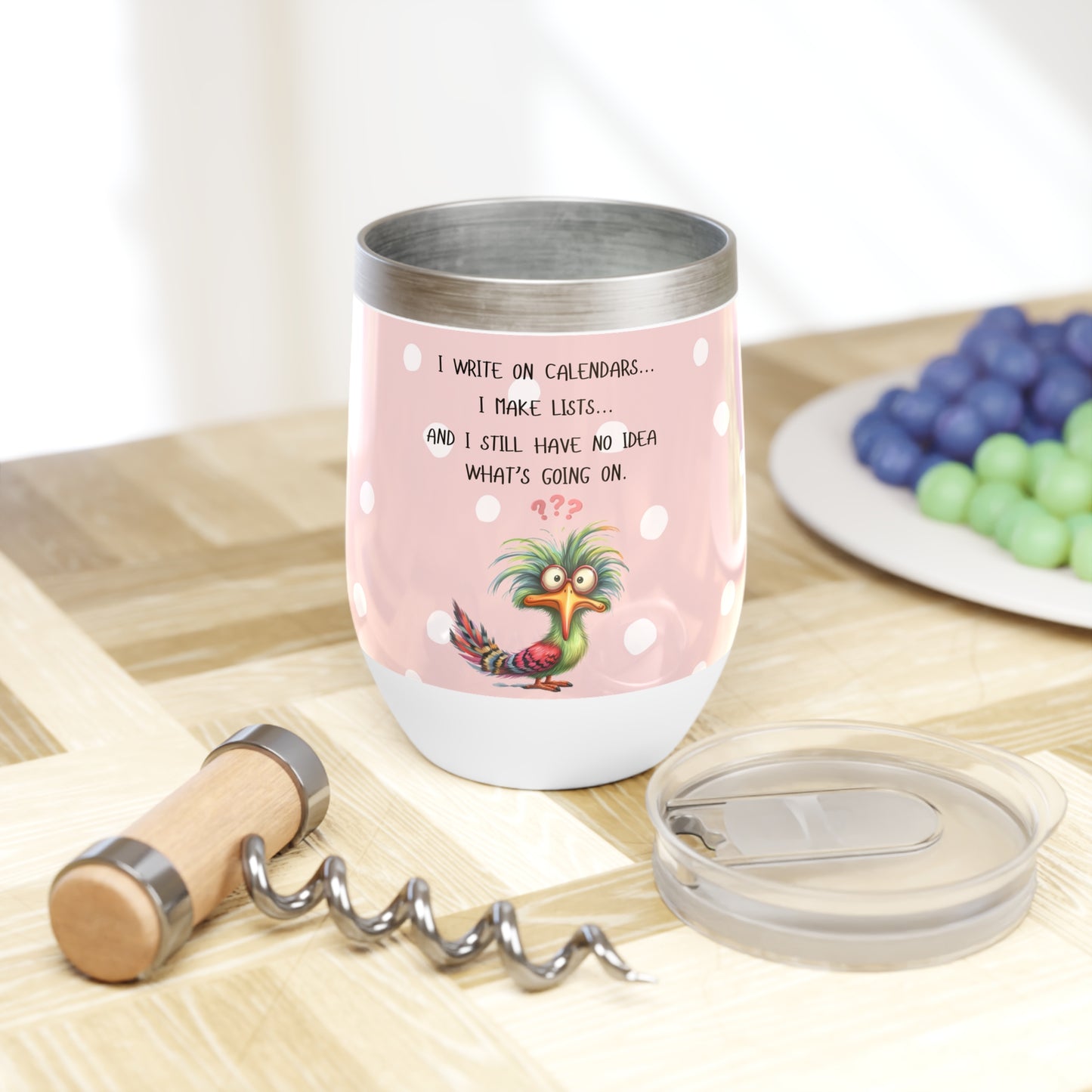 No Idea What's Going On - Wine Tumbler