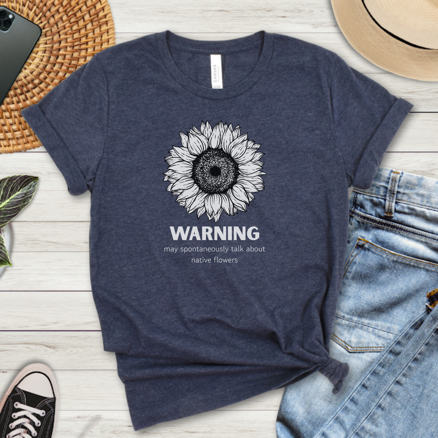 Warning Native Flowers Premium Tee