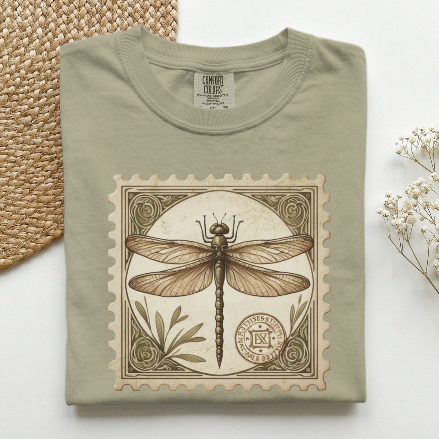 Dragonfly Stamp Brown Premium Tee