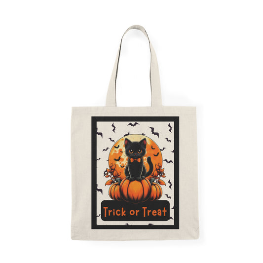 Personalized Trick or Treat Tote - Black Cat and Bats