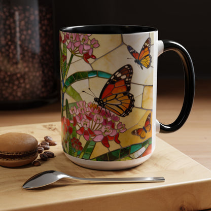 Monarch Stained Glass Style Coffee/Tea Mug (15oz)