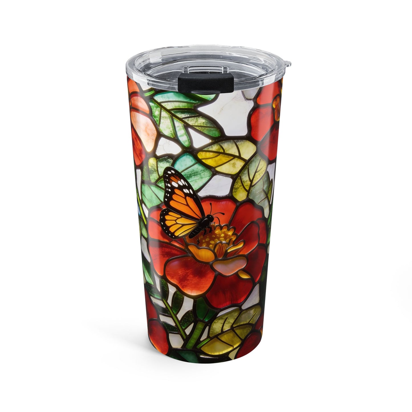 Monarch Butterfly Stained Glass Style 20oz Tumbler