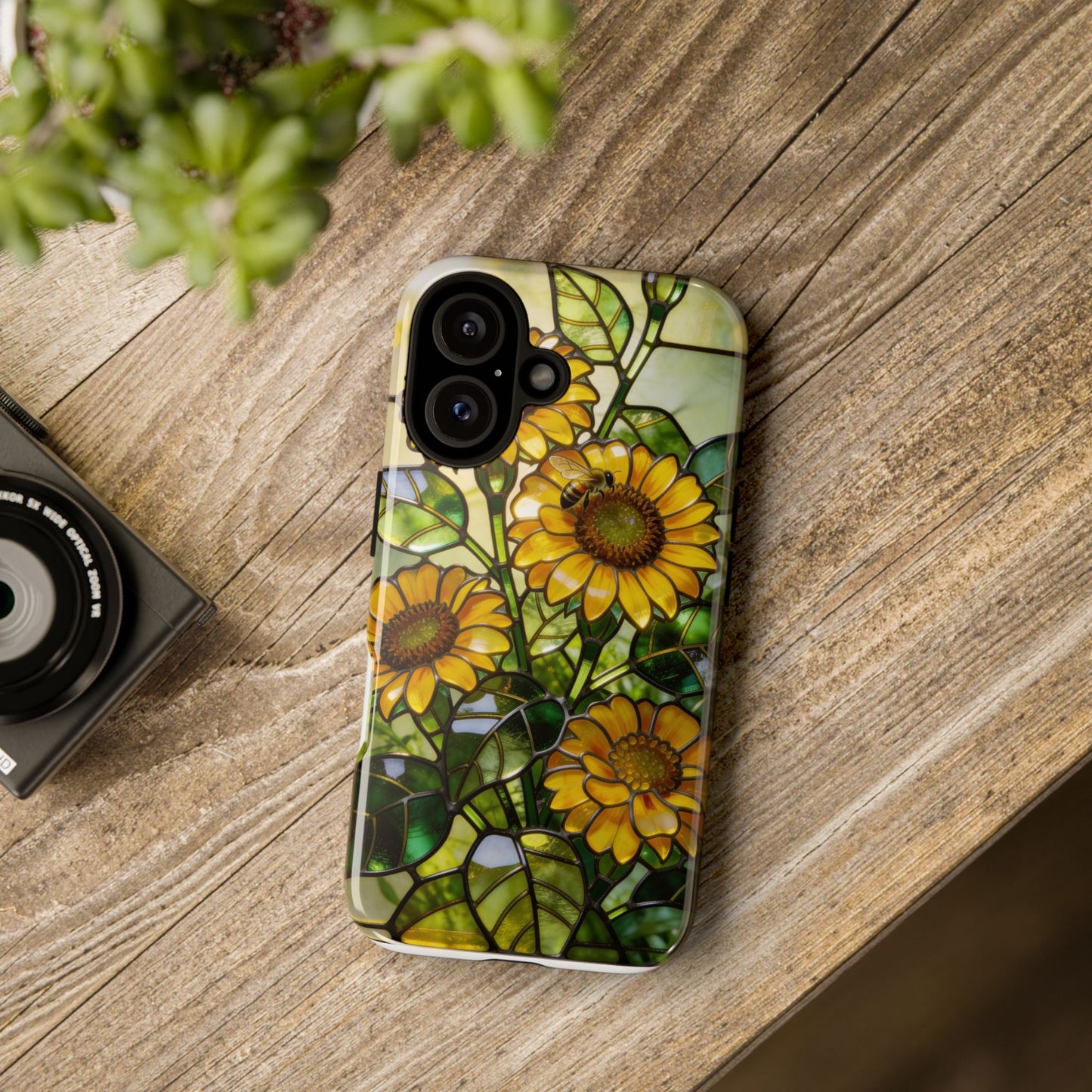 Sunflower Stained Glass Style Phone Case