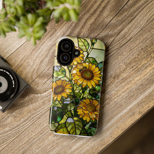 Sunflower Stained Glass Style Phone Case