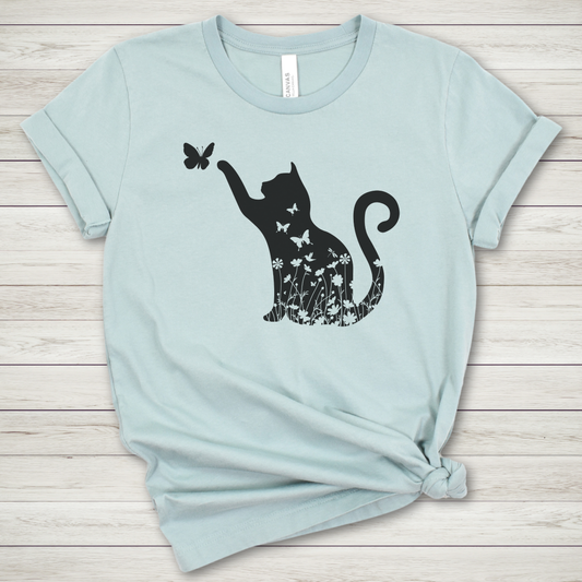 Cat and Butterfly Premium Tee