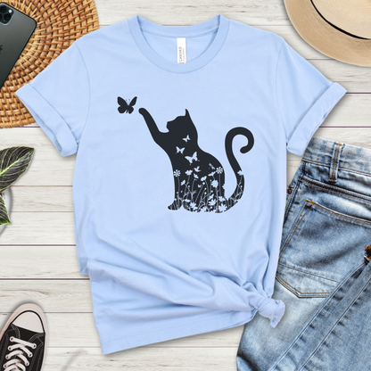 Cat and Butterfly Premium Tee