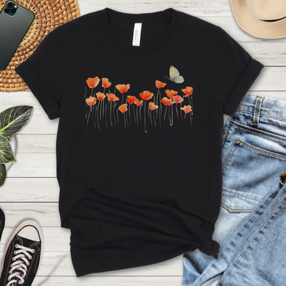 Butterfly and Poppies Premium Tee