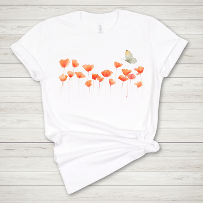 Butterfly and Poppies Premium Tee