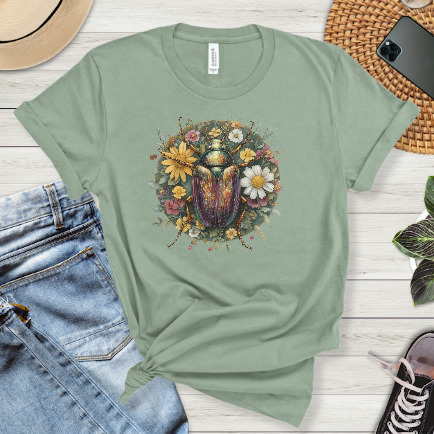 Floral Beetle Premium Tee