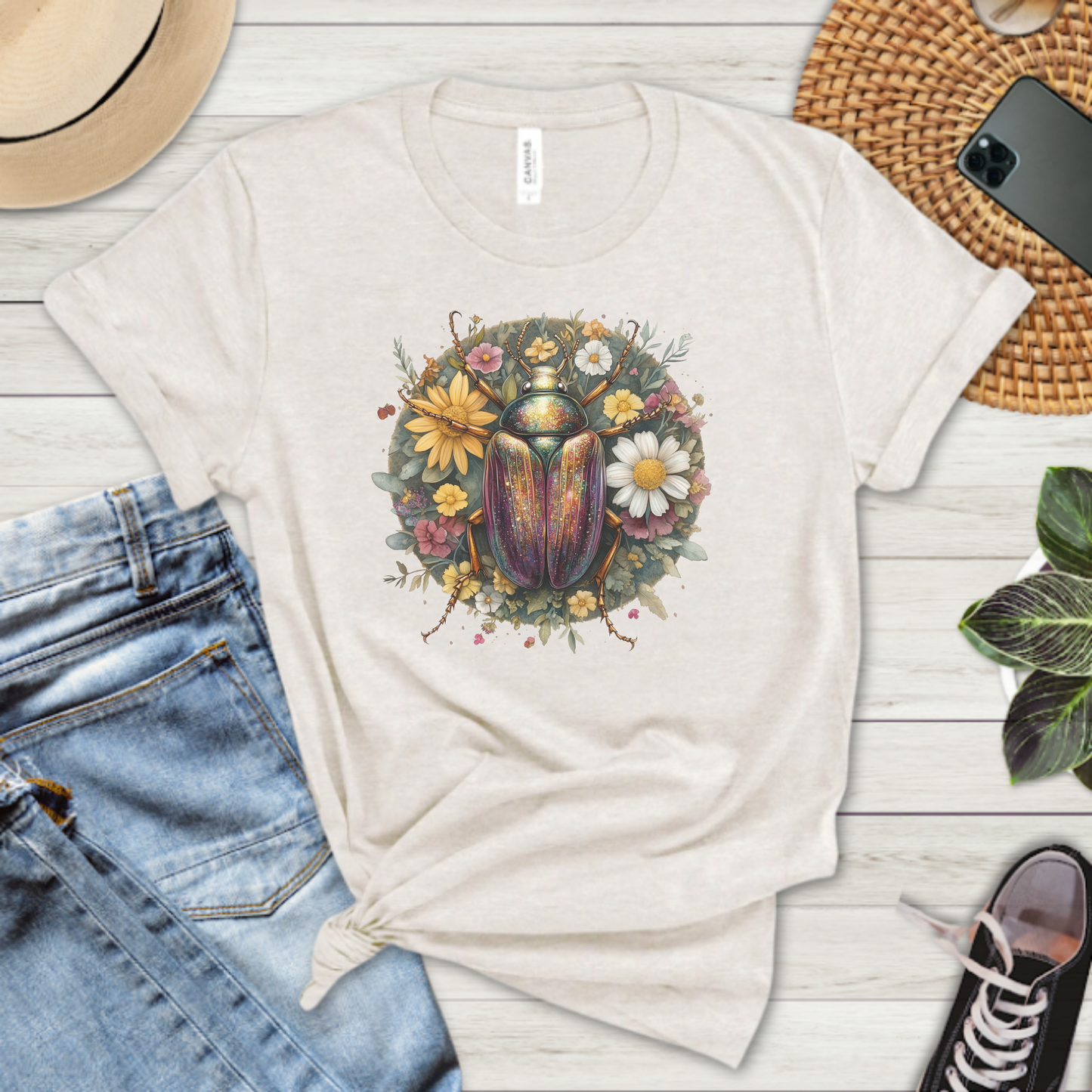 Floral Beetle Premium Tee