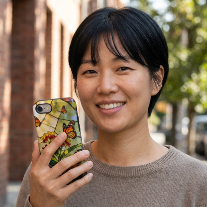 Monarch Stained Glass Style Phone Case