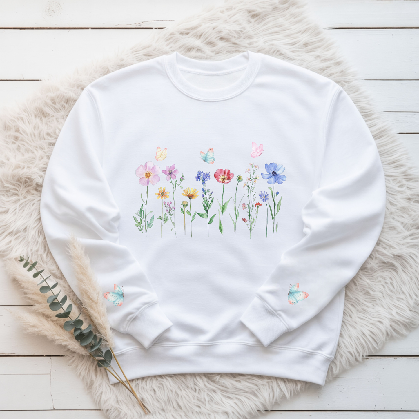 Wildflowers and Butterflies Premium Sweatshirt