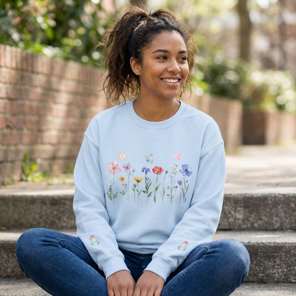 Wildflowers and Butterflies Premium Sweatshirt