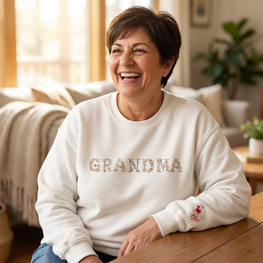 Floral GRANDMA Premium Sweatshirt