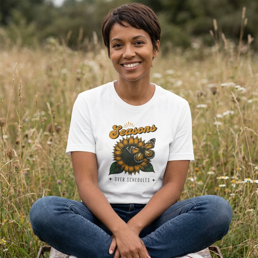 Seasons over Schedules Butterfly Premium Tee