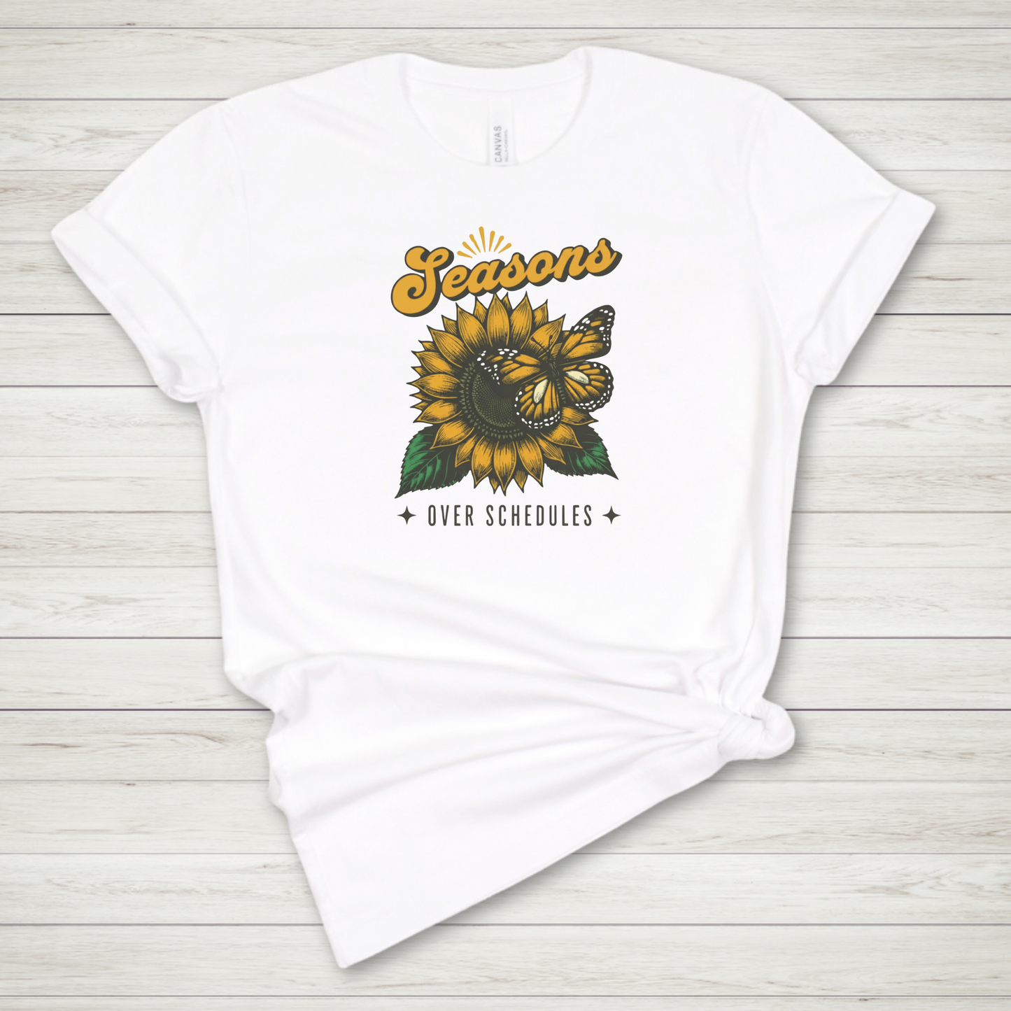 Seasons over Schedules Butterfly Premium Tee