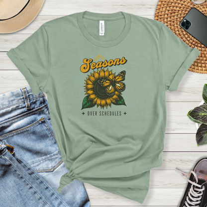 Seasons over Schedules Butterfly Premium Tee
