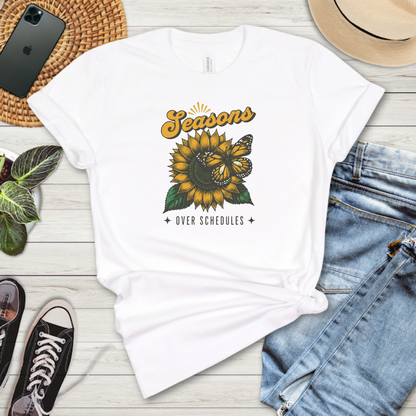 Seasons over Schedules Butterfly Premium Tee