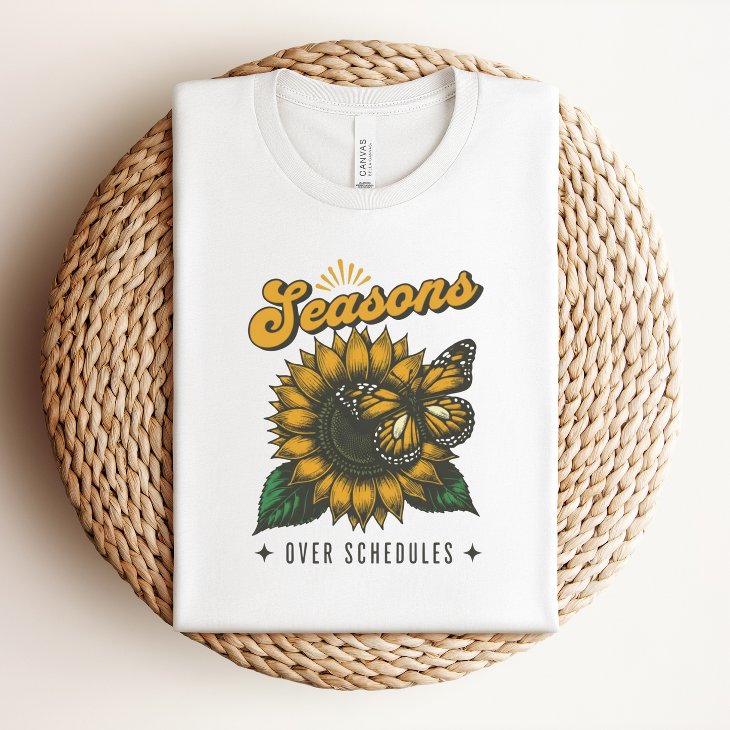 Seasons over Schedules Butterfly Premium Tee