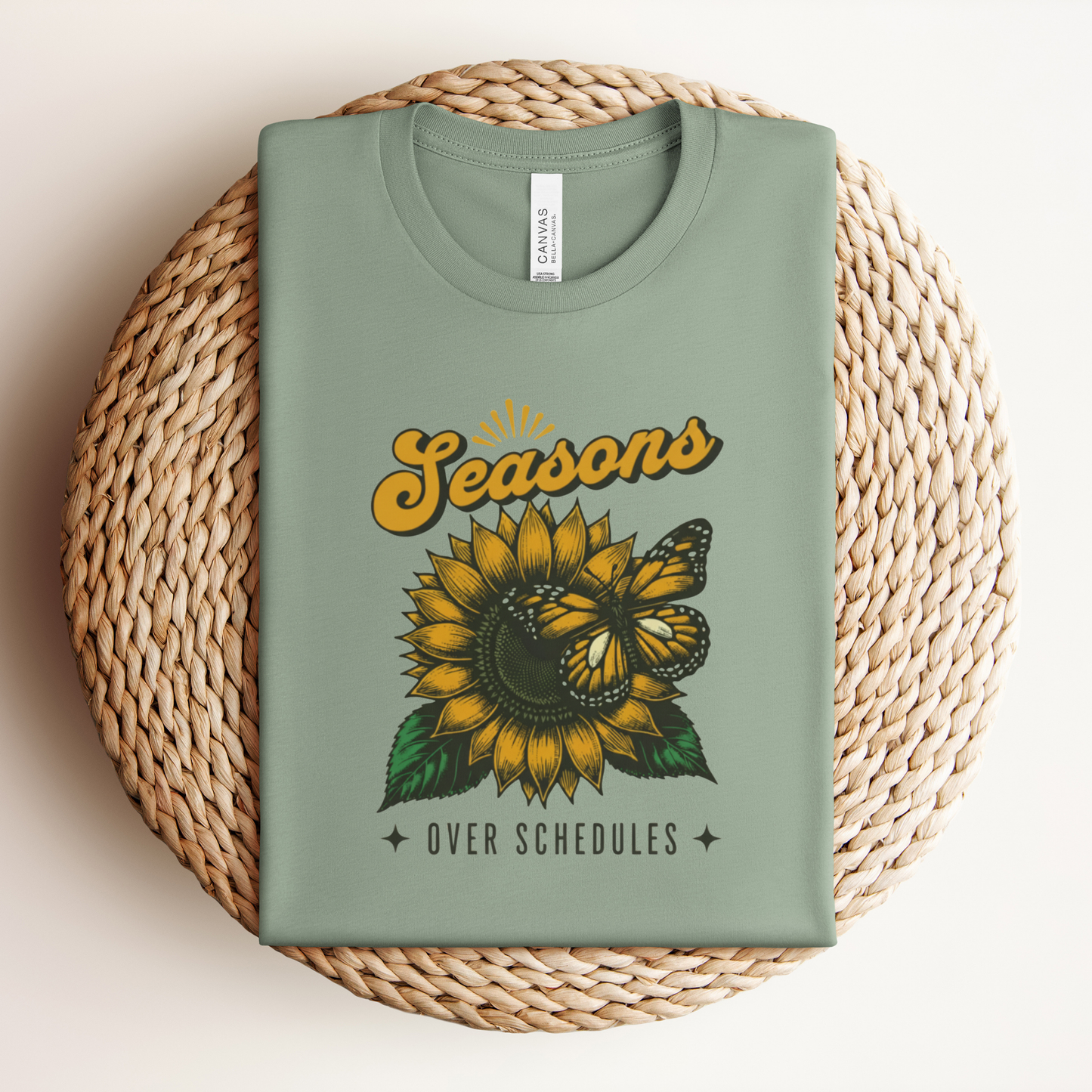 Seasons over Schedules Butterfly Premium Tee