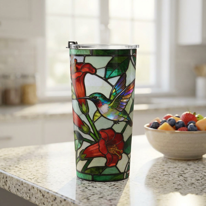 Hummingbird Stained Glass Style 20oz Tumbler