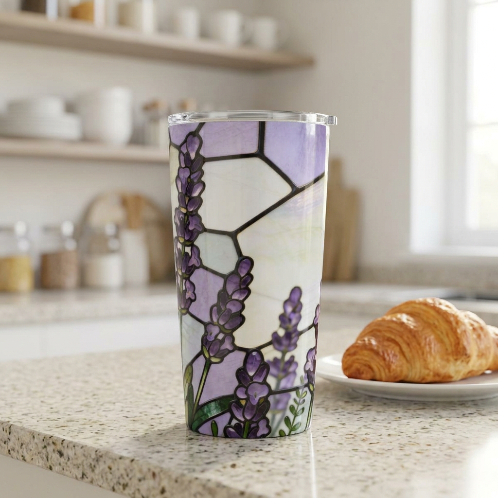 Lavender Stained Glass Style  20oz Tumbler