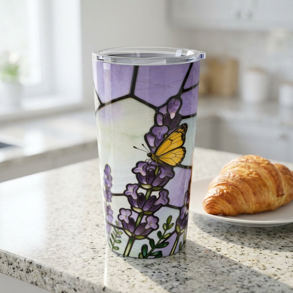 Lavender Stained Glass Style  20oz Tumbler