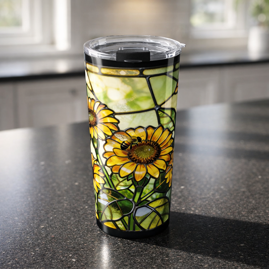 Sunflower Stained Glass Style 20oz Tumbler