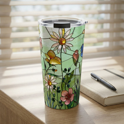 Wildflower Stained Glass Style 20oz Tumbler