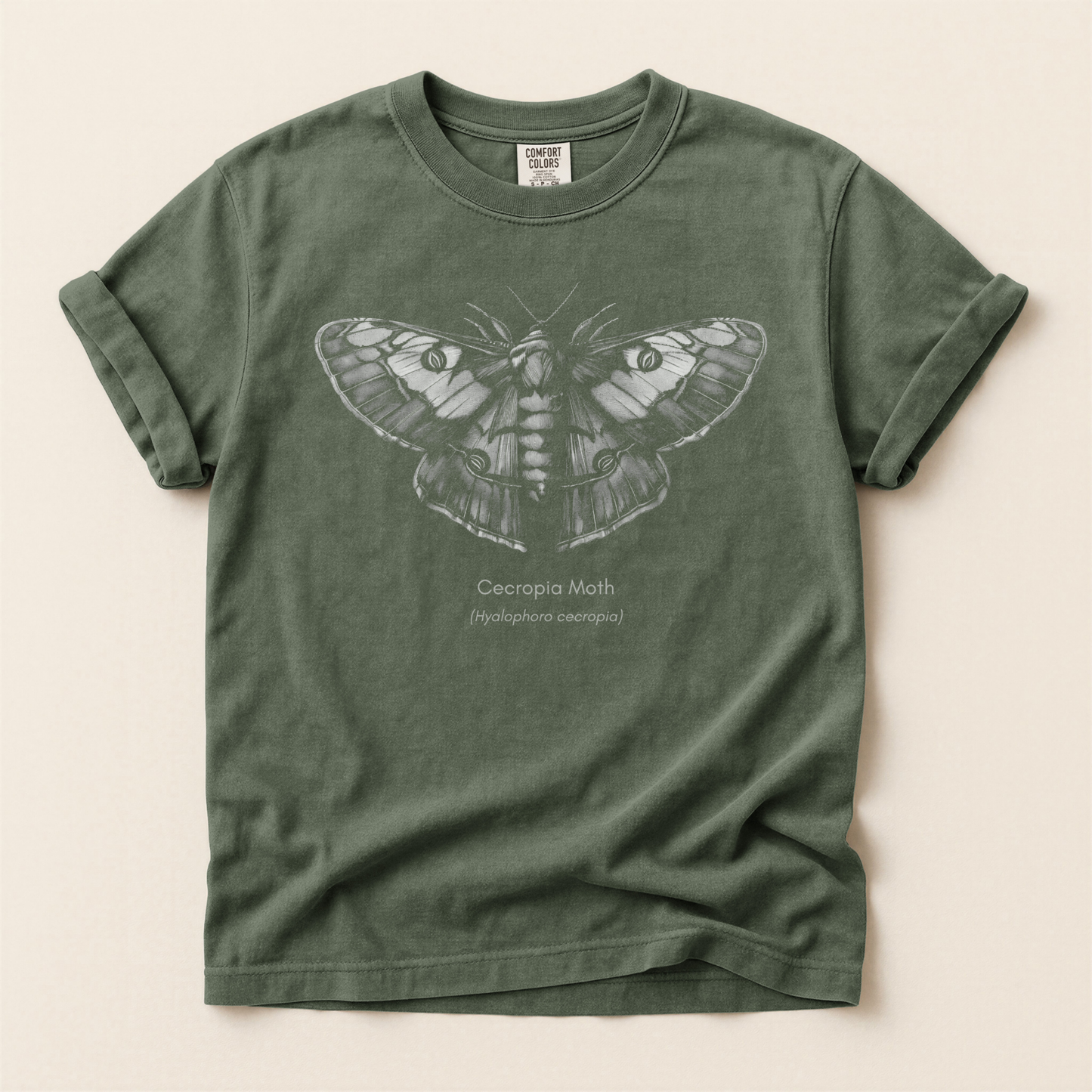Cecropia Moth Grayscale Premium Tee