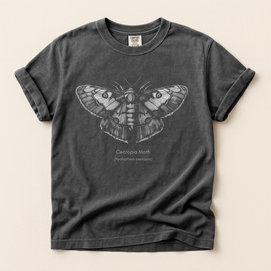 Cecropia Moth Grayscale Premium Tee