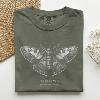 Cecropia Moth Grayscale Premium Tee