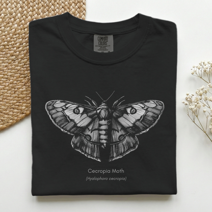 Cecropia Moth Grayscale Premium Tee