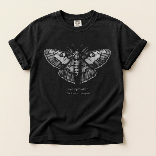 Cecropia Moth Grayscale Premium Tee