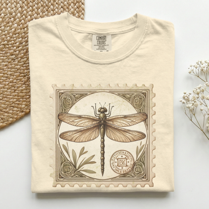 Dragonfly Stamp Brown Premium Tee