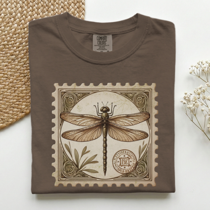 Dragonfly Stamp Brown Premium Tee