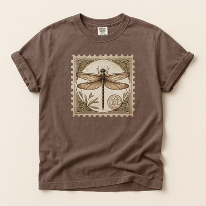 Dragonfly Stamp Brown Premium Tee