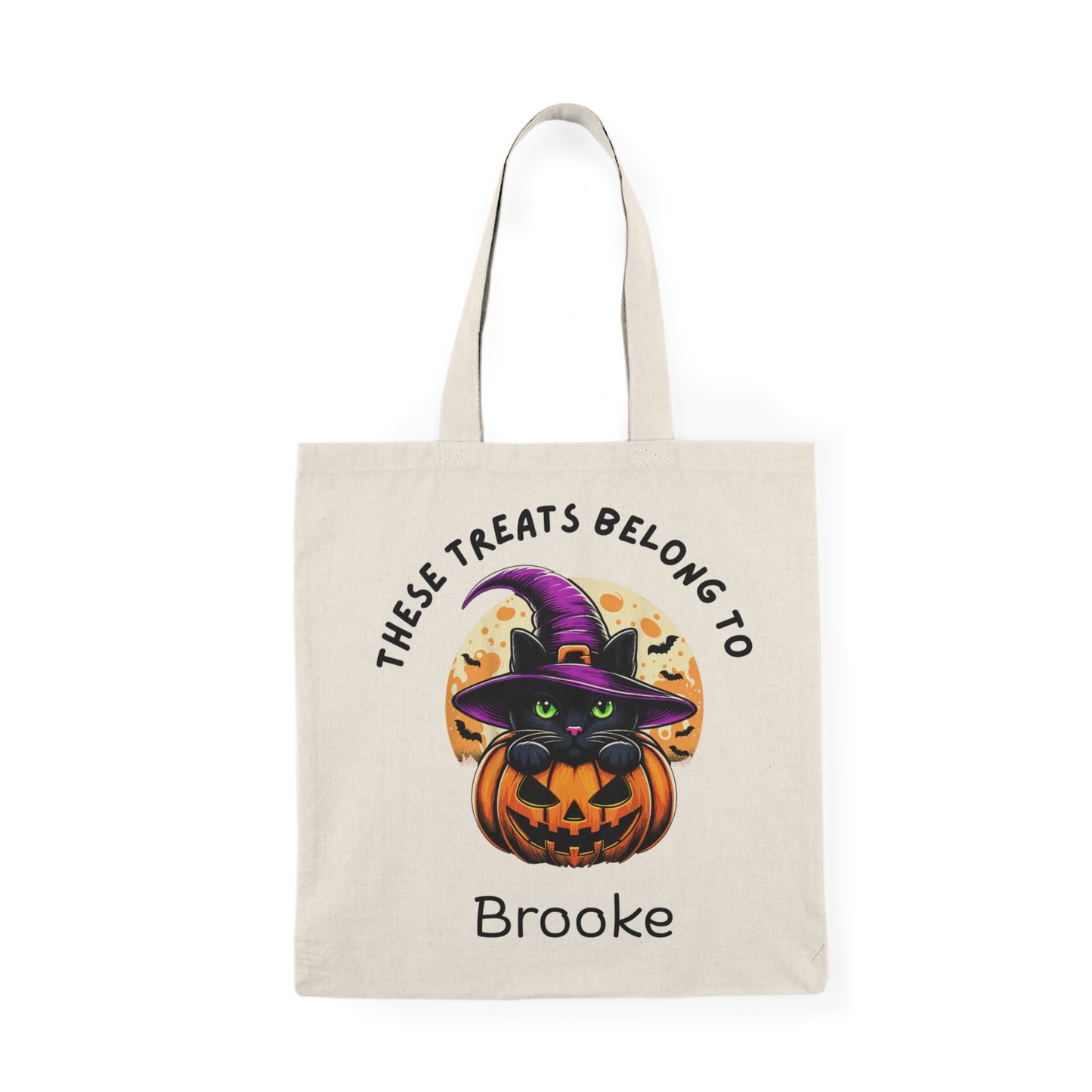 Personalized Trick or Treat Tote - Black Cat