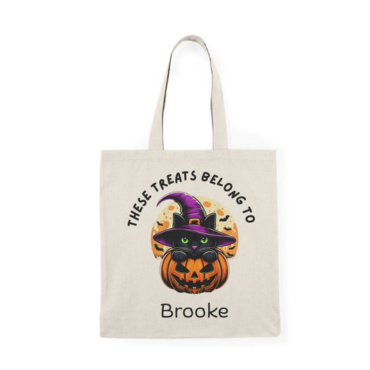 Personalized Trick or Treat Tote - Black Cat