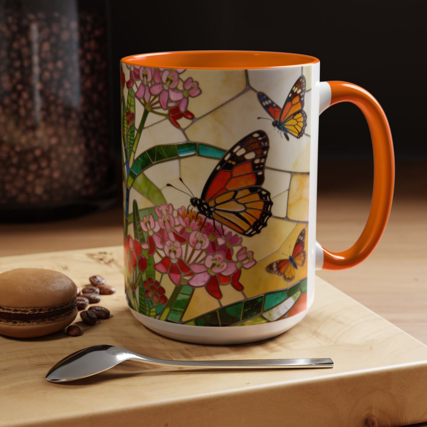 Monarch Stained Glass Style Coffee/Tea Mug (15oz)