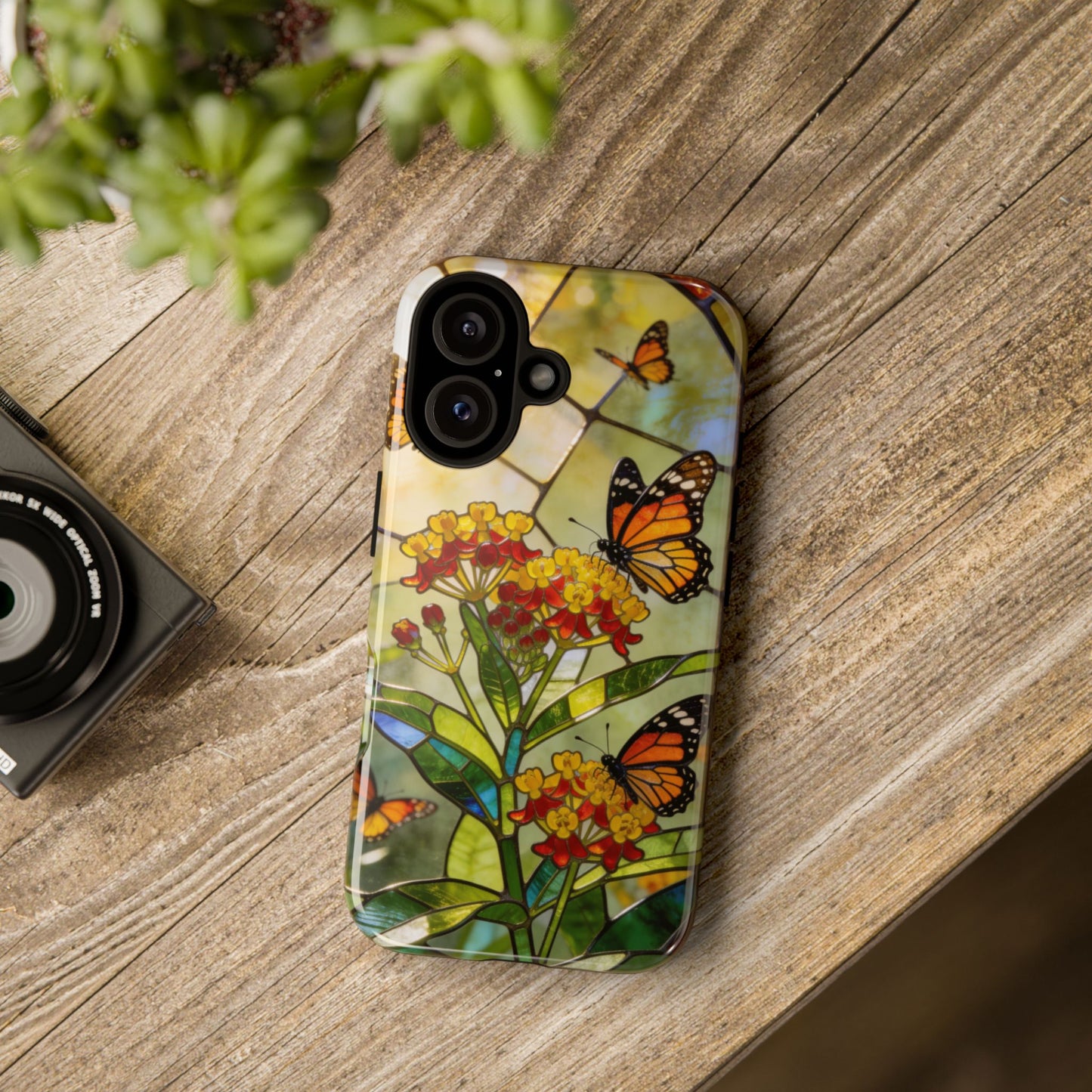 Monarch Stained Glass Style Phone Case