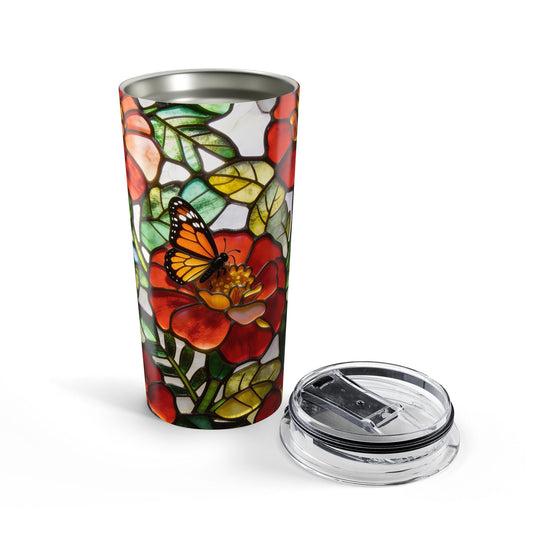 Monarch Butterfly Stained Glass Style 20oz Tumbler