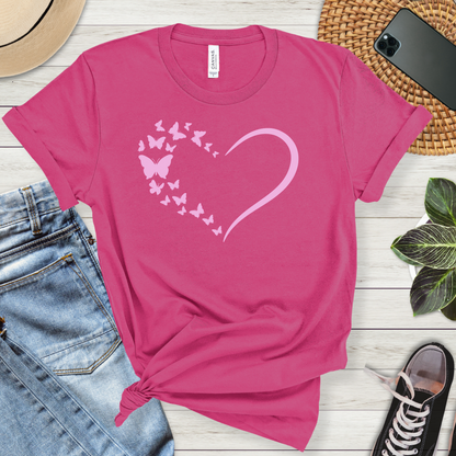 Valentine Butterfly Heart Premium Tee