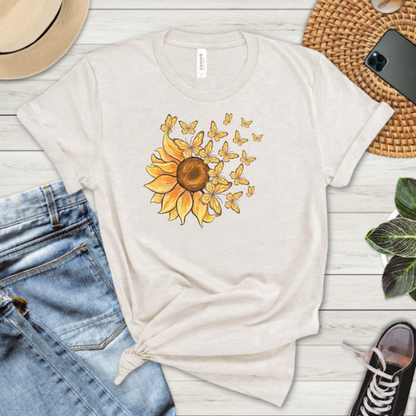Butterfly Sunflower Premium Tee