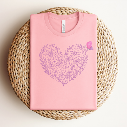 Valentine Flower Heart Premium Tee