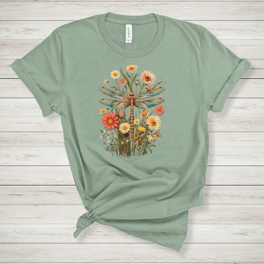 Floral Dragonfly Premium Tee