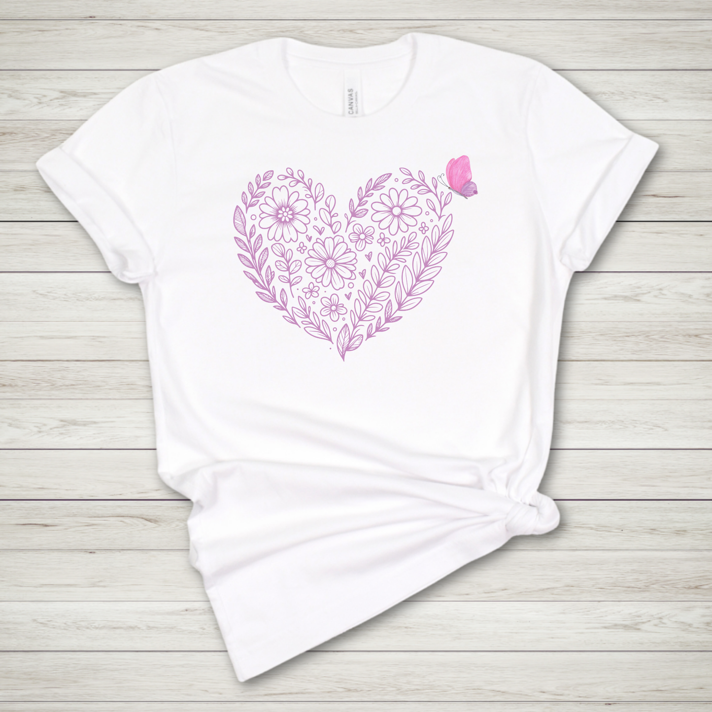 Valentine Flower Heart Premium Tee